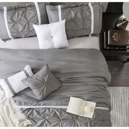 Nanshing Regala 7 Piece Minimalist Pinch Pleat Comforter Set
