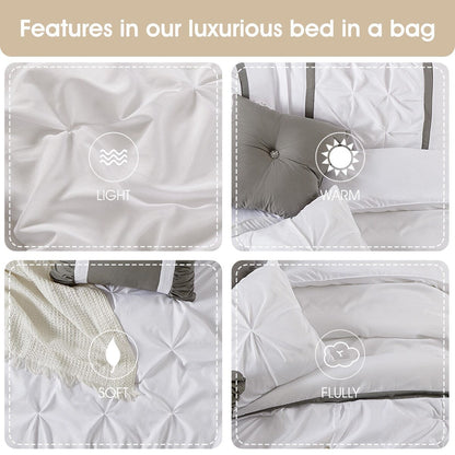 Nanshing Regala 7 Piece Minimalist Pinch Pleat Comforter Set