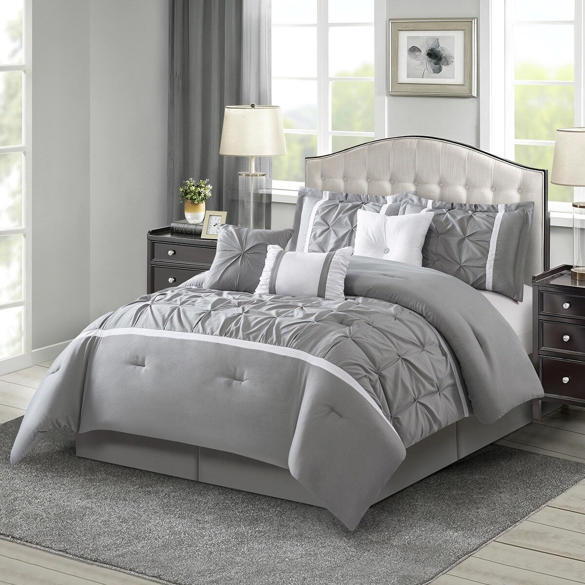 Nanshing Regala 7 Piece Minimalist Pinch Pleat Comforter Set