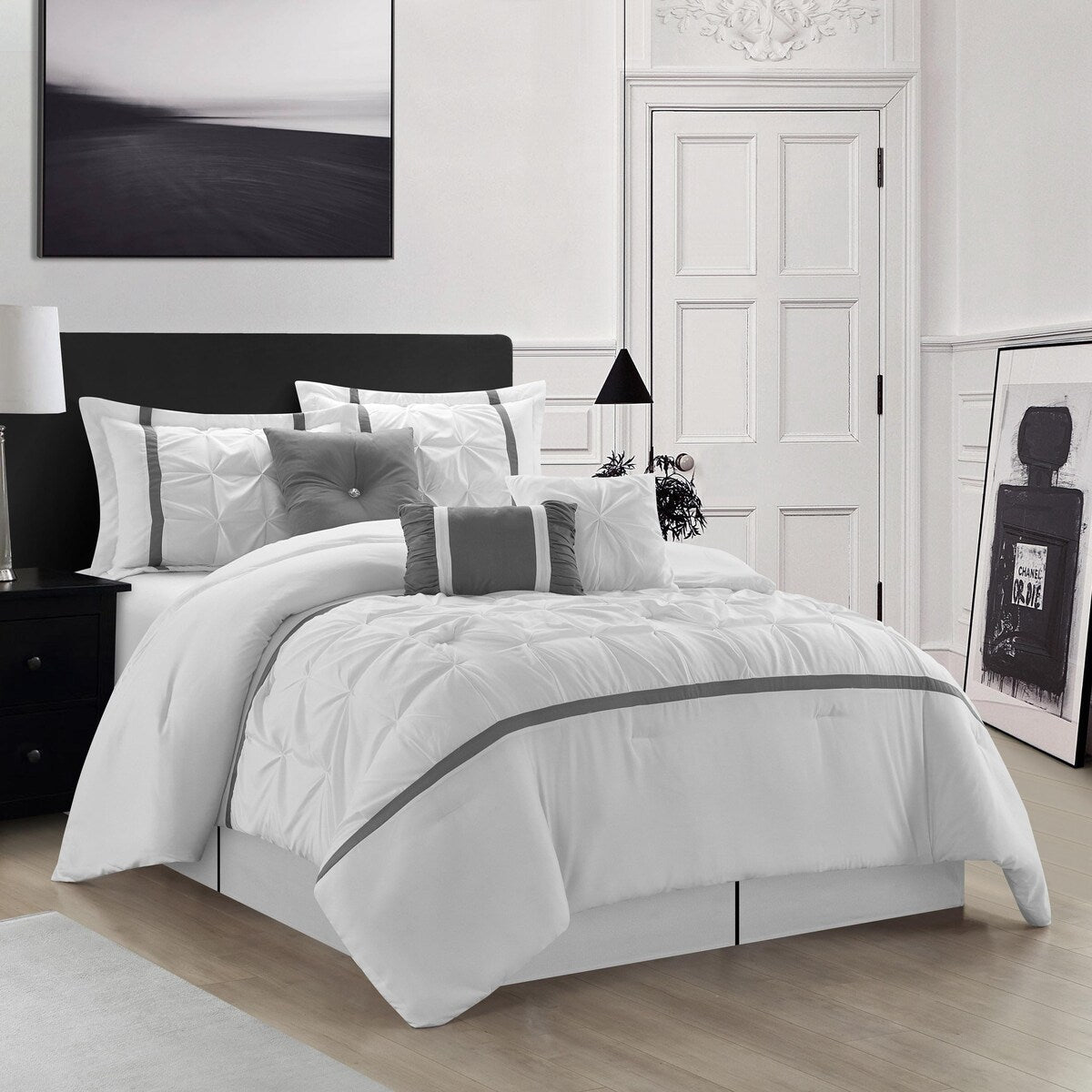 Nanshing Regala 7 Piece Minimalist Pinch Pleat Comforter Set