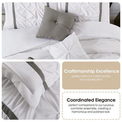 Nanshing Regala 7 Piece Minimalist Pinch Pleat Comforter Set