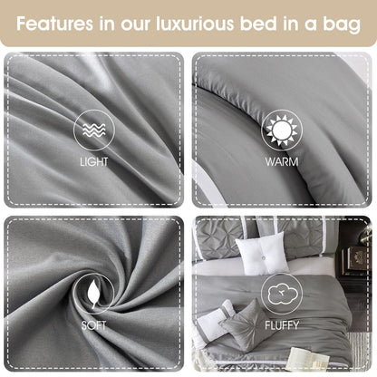 Nanshing Regala 7 Piece Minimalist Pinch Pleat Comforter Set