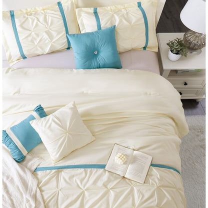 Nanshing Regala 7 Piece Minimalist Pinch Pleat Comforter Set