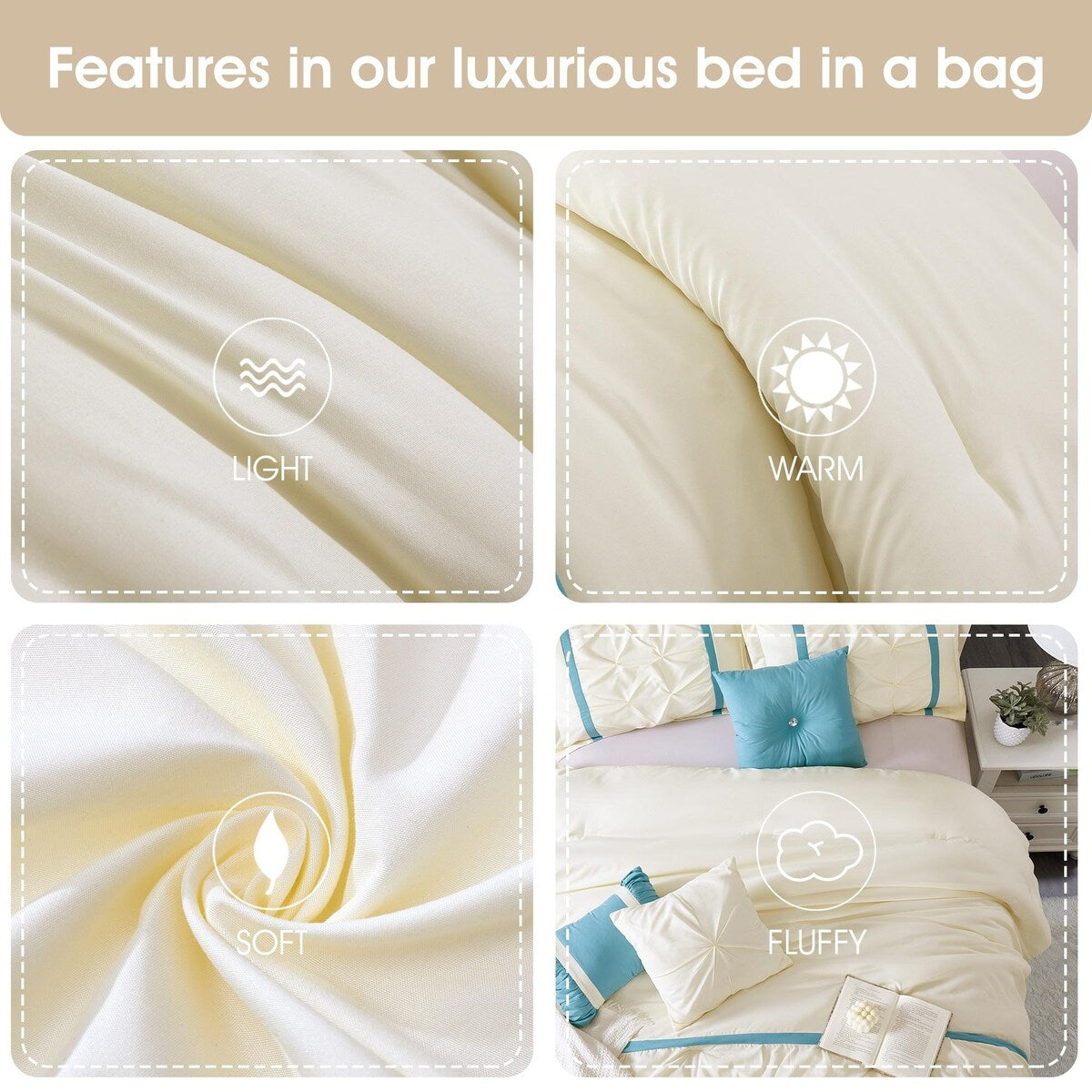 Nanshing Regala 7 Piece Minimalist Pinch Pleat Comforter Set