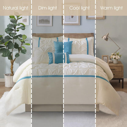 Nanshing Regala 7 Piece Minimalist Pinch Pleat Comforter Set