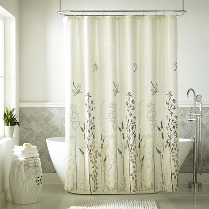 Nanshing Senna Microfiber Print Botanical Single Shower Curtain