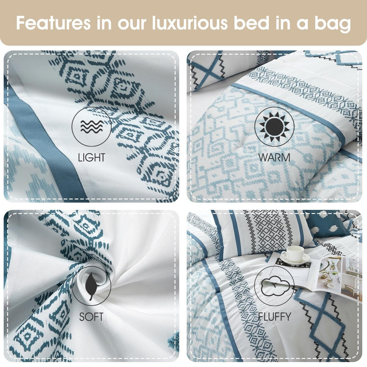 Nanshing Trina 15 Piece Boho Embroidered Comforter Set