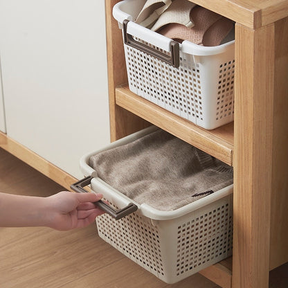 HANAMYA Stackable Storage Basket Organizer with Handle | Storage Bin, Set of 4