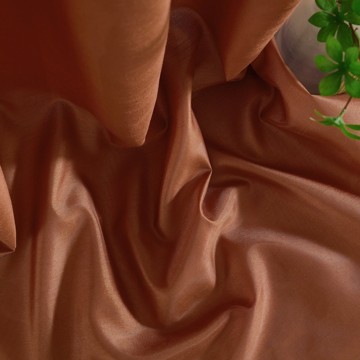 HLC.me Jefferson Faux Silk Semi Sheer Light Filtering Lined Grommet Window Curtain Bedroom, 2 Panels