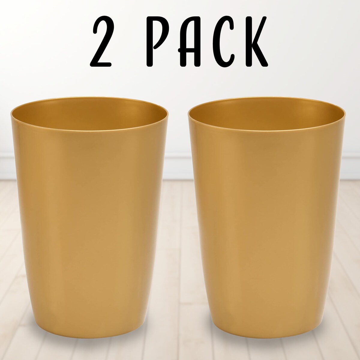 HOLD N’ STORAGE - Set of 2 Small Trash Can with Open Top for Compact and Tight Spaces – 1.58 Gallon Capacity