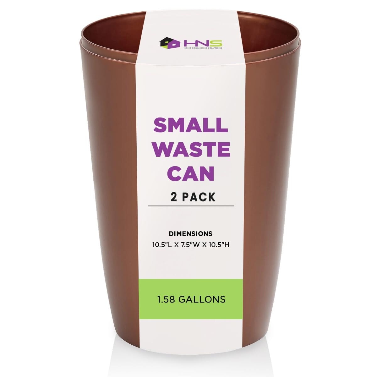 HOLD N’ STORAGE - Set of 2 Small Trash Can with Open Top for Compact and Tight Spaces – 1.58 Gallon Capacity