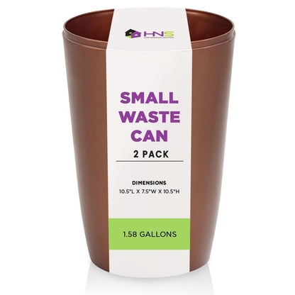 HOLD N’ STORAGE - Set of 2 Small Trash Can with Open Top for Compact and Tight Spaces – 1.58 Gallon Capacity