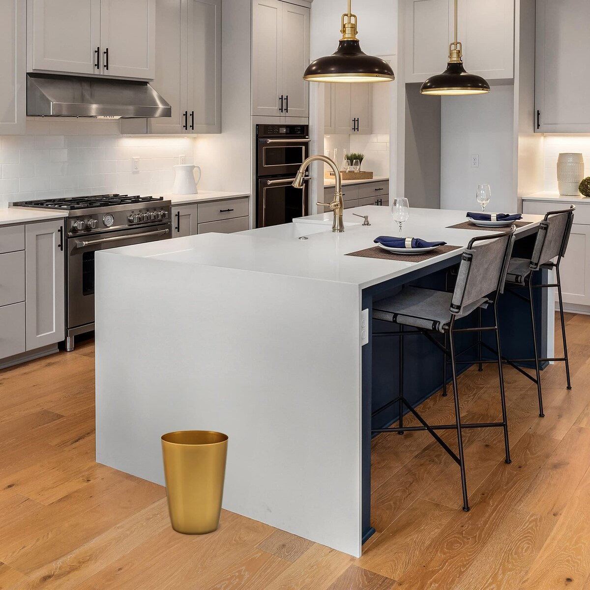 HOLD N’ STORAGE - Set of 2 Small Trash Can with Open Top for Compact and Tight Spaces – 1.58 Gallon Capacity