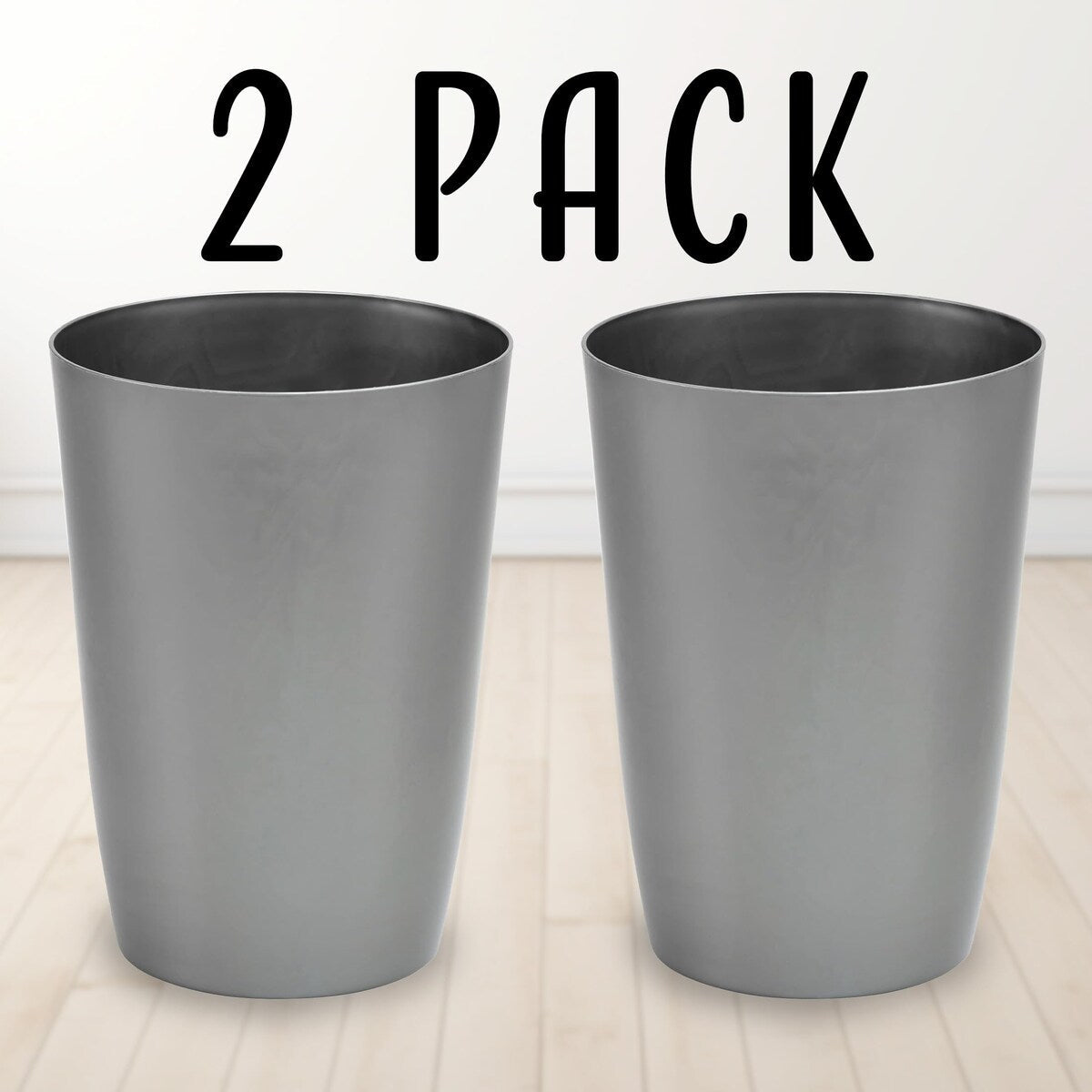 HOLD N’ STORAGE - Set of 2 Small Trash Can with Open Top for Compact and Tight Spaces – 1.58 Gallon Capacity