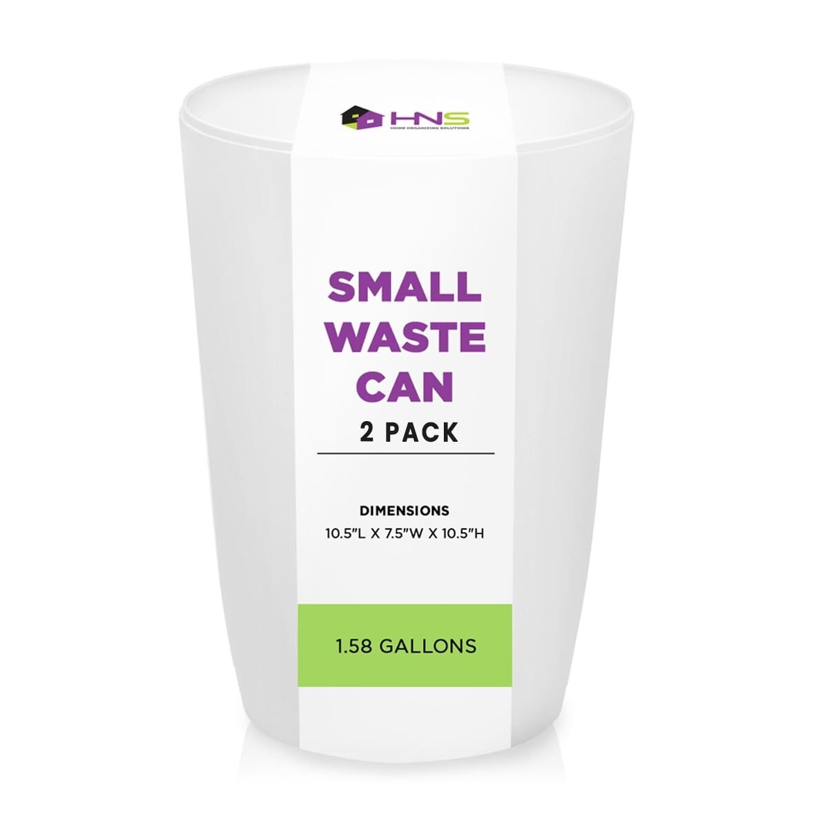 HOLD N’ STORAGE - Set of 2 Small Trash Can with Open Top for Compact and Tight Spaces – 1.58 Gallon Capacity