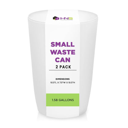 HOLD N’ STORAGE - Set of 2 Small Trash Can with Open Top for Compact and Tight Spaces – 1.58 Gallon Capacity