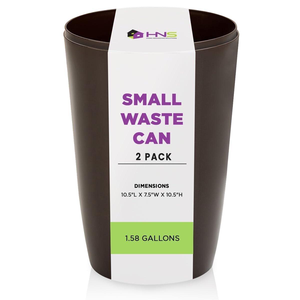 HOLD N’ STORAGE - Set of 2 Small Trash Can with Open Top for Compact and Tight Spaces – 1.58 Gallon Capacity