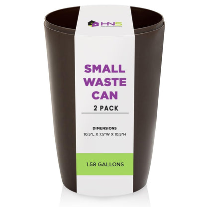 HOLD N’ STORAGE - Set of 2 Small Trash Can with Open Top for Compact and Tight Spaces – 1.58 Gallon Capacity