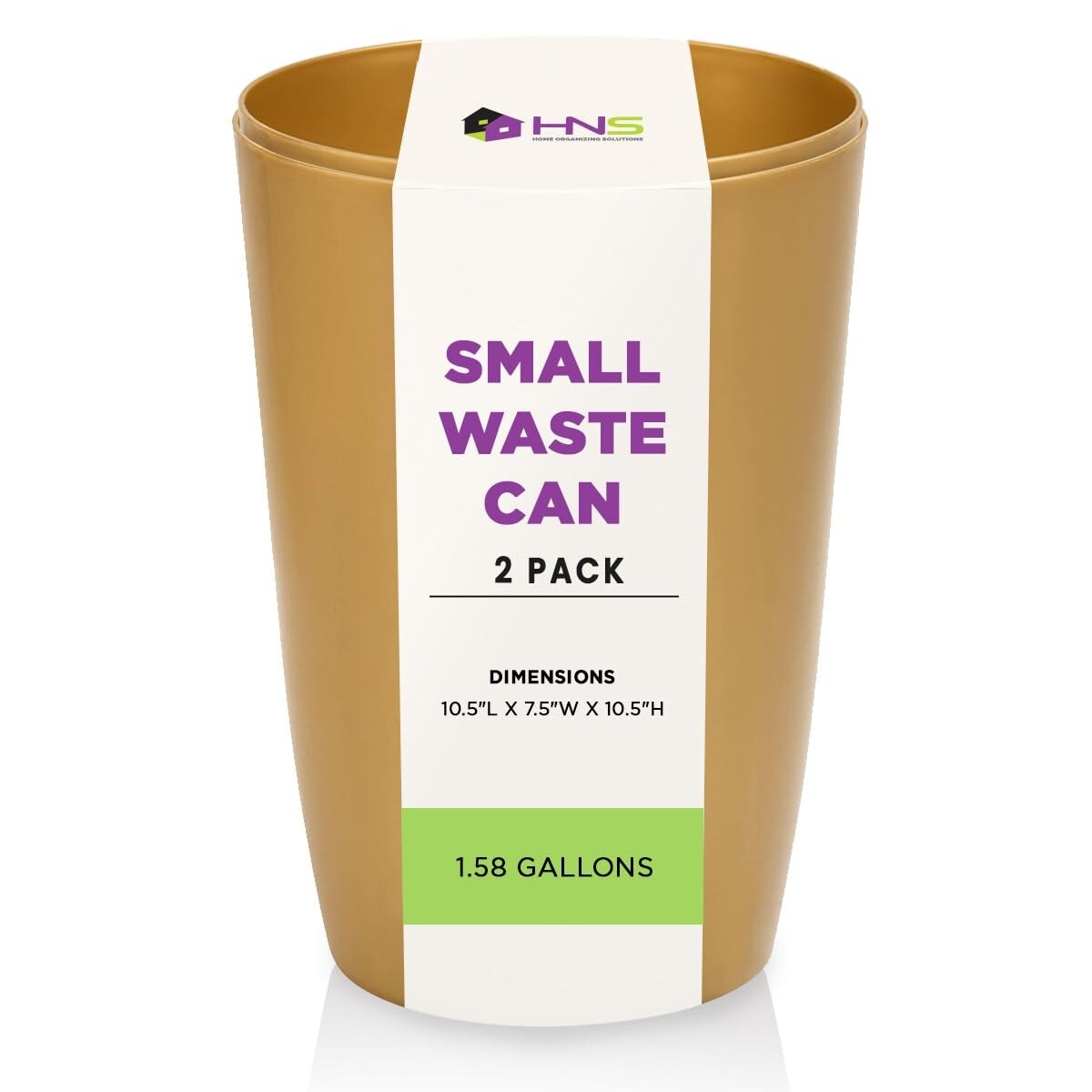 HOLD N’ STORAGE - Set of 2 Small Trash Can with Open Top for Compact and Tight Spaces – 1.58 Gallon Capacity