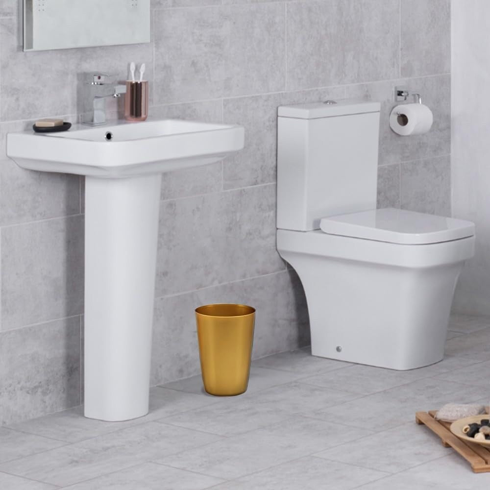 HOLD N’ STORAGE - Set of 2 Small Trash Can with Open Top for Compact and Tight Spaces – 1.58 Gallon Capacity