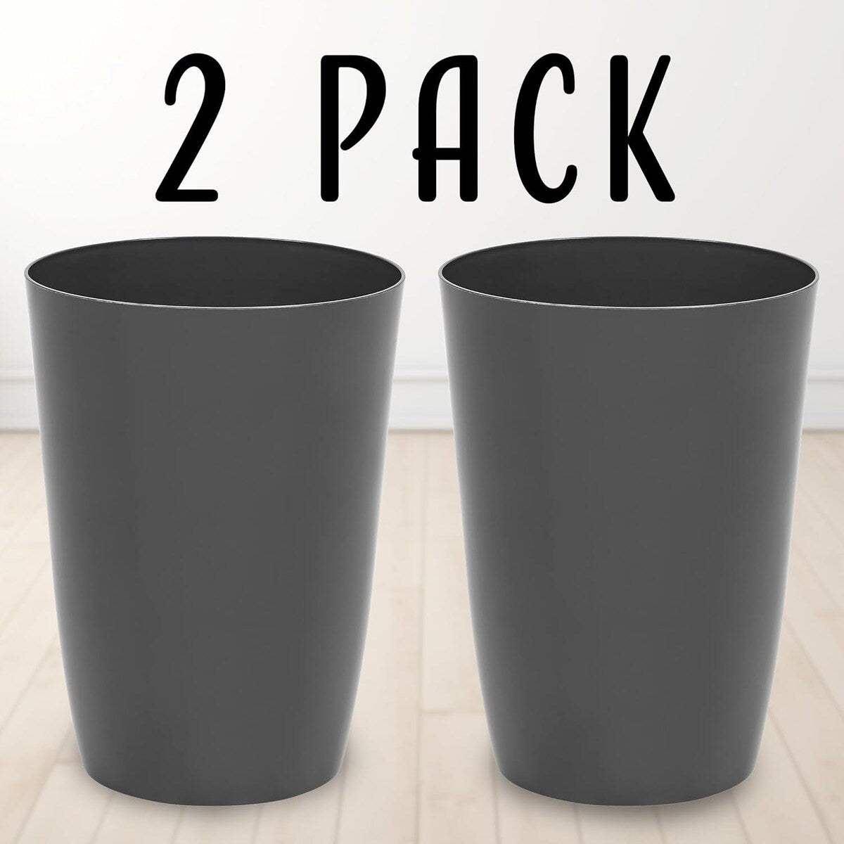 HOLD N’ STORAGE - Set of 2 Small Trash Can with Open Top for Compact and Tight Spaces – 1.58 Gallon Capacity