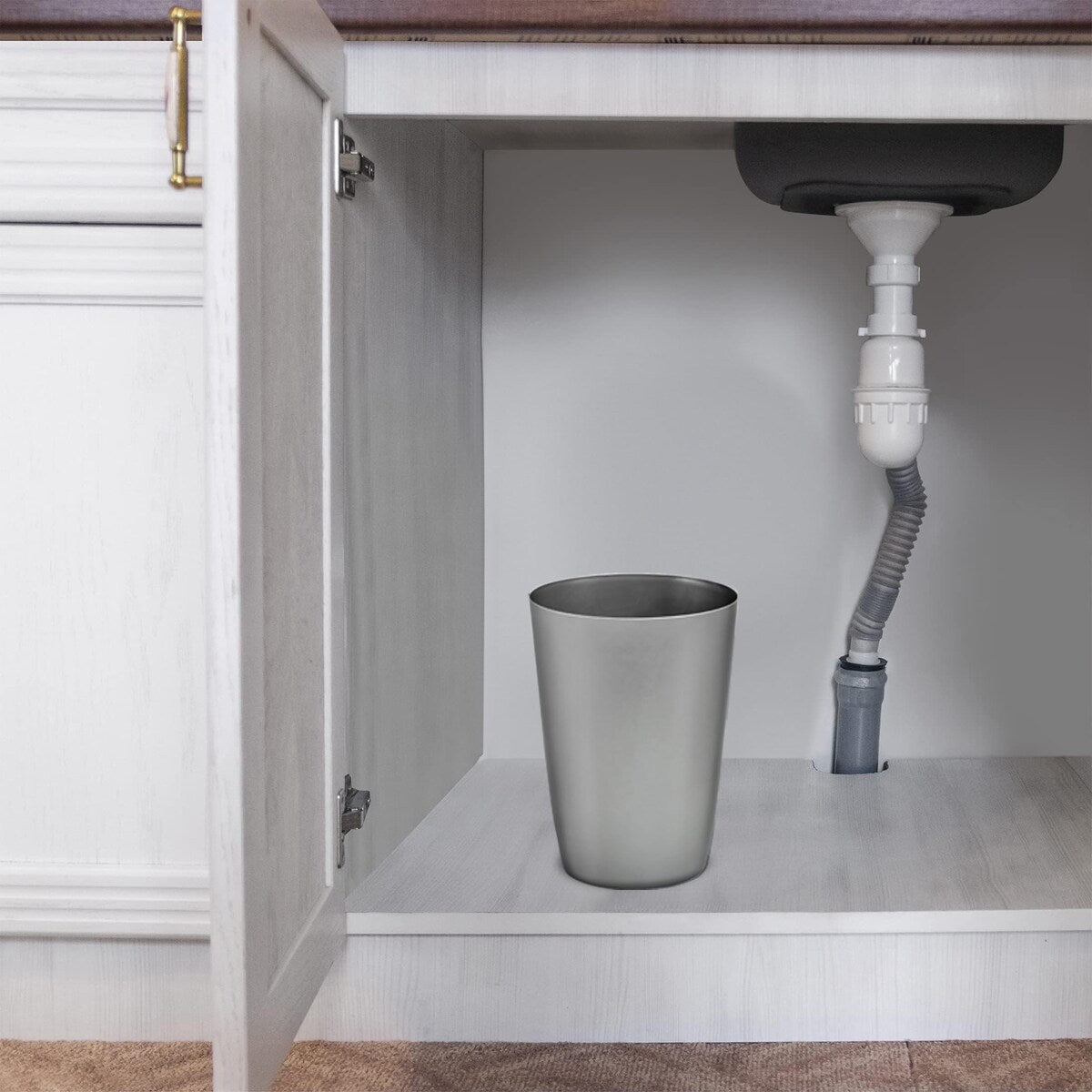 HOLD N’ STORAGE - Set of 2 Small Trash Can with Open Top for Compact and Tight Spaces – 1.58 Gallon Capacity