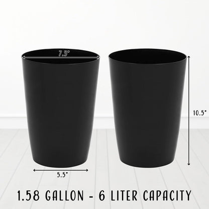 HOLD N’ STORAGE - Set of 2 Small Trash Can with Open Top for Compact and Tight Spaces – 1.58 Gallon Capacity