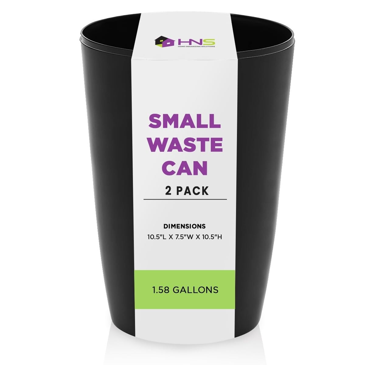 HOLD N’ STORAGE - Set of 2 Small Trash Can with Open Top for Compact and Tight Spaces – 1.58 Gallon Capacity