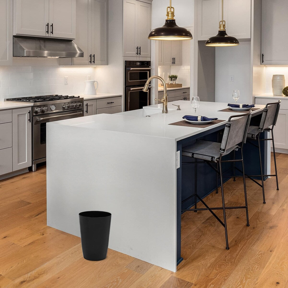 HOLD N’ STORAGE - Set of 2 Small Trash Can with Open Top for Compact and Tight Spaces – 1.58 Gallon Capacity