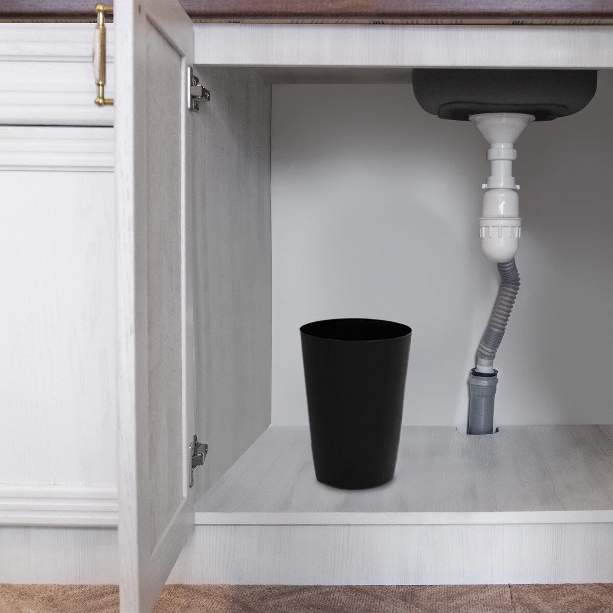 HOLD N’ STORAGE - Set of 2 Small Trash Can with Open Top for Compact and Tight Spaces – 1.58 Gallon Capacity