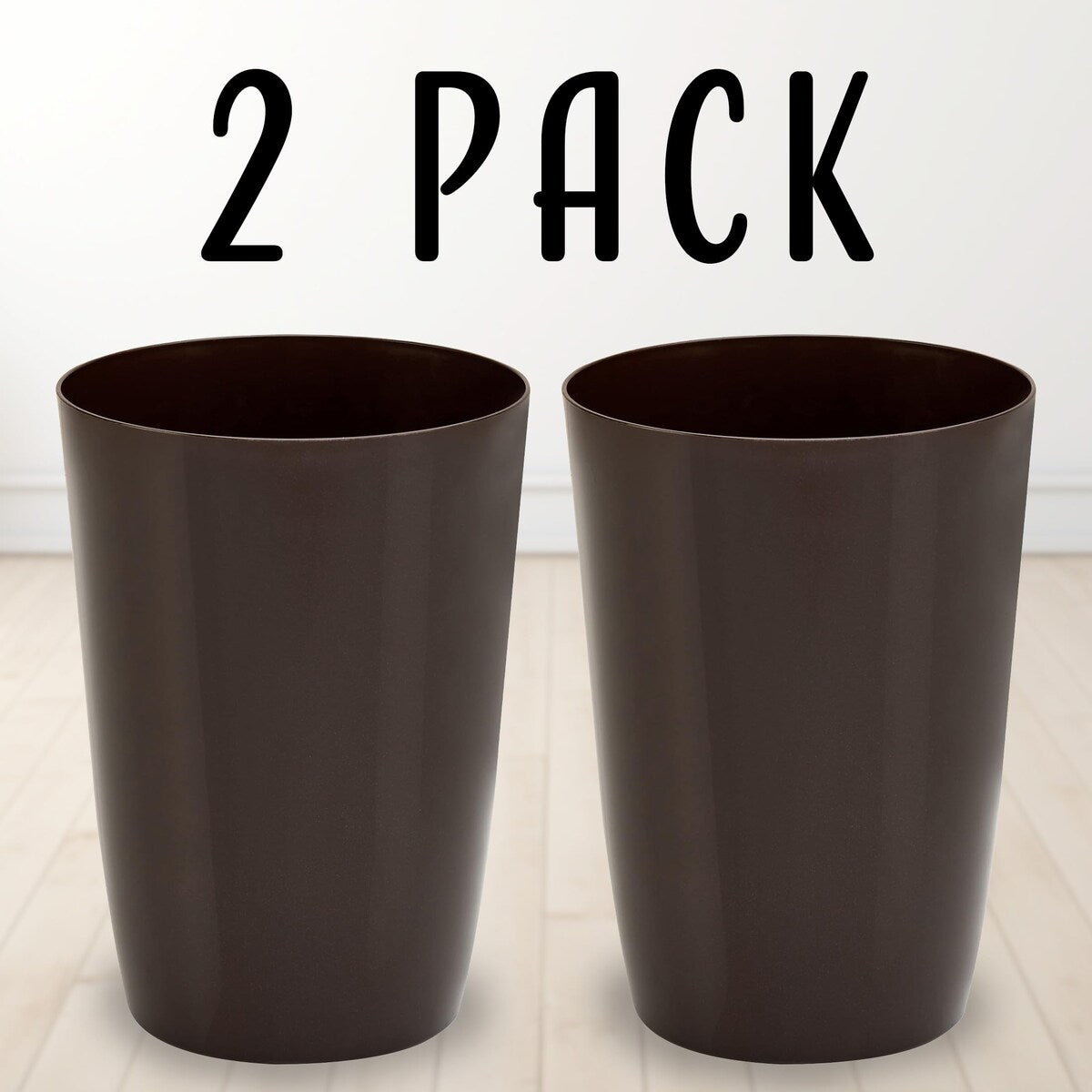 HOLD N’ STORAGE - Set of 2 Small Trash Can with Open Top for Compact and Tight Spaces – 1.58 Gallon Capacity