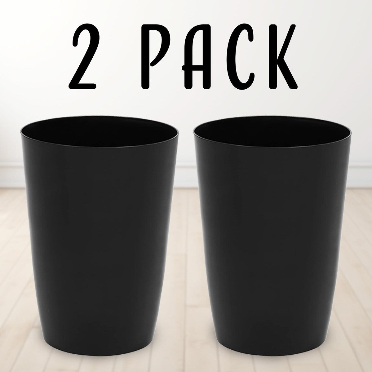HOLD N’ STORAGE - Set of 2 Small Trash Can with Open Top for Compact and Tight Spaces – 1.58 Gallon Capacity
