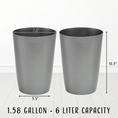 HOLD N’ STORAGE - Set of 2 Small Trash Can with Open Top for Compact and Tight Spaces – 1.58 Gallon Capacity