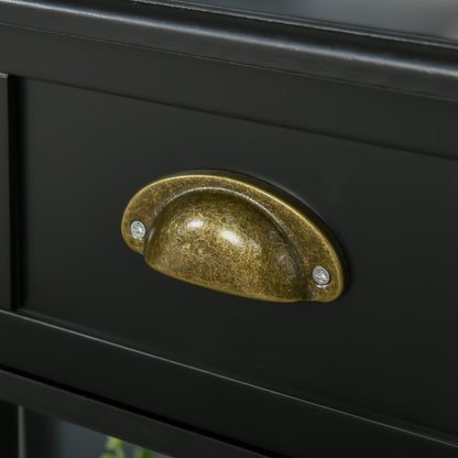 HOMCOM 2-Tier Night Stand with Drawer, Narrow End Table with Bottom Shelf, for Living Room or Bedroom