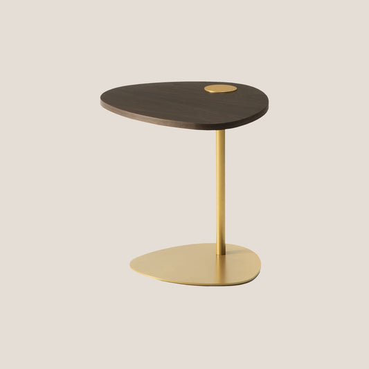 Hug tavolino da salotto con piano in legno struttura oro