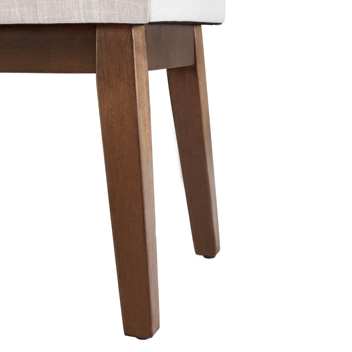 Upholstered Fabric Entryway Bench, Bedroom Bench for End of Bed Beige, Solid Wood 44-inch