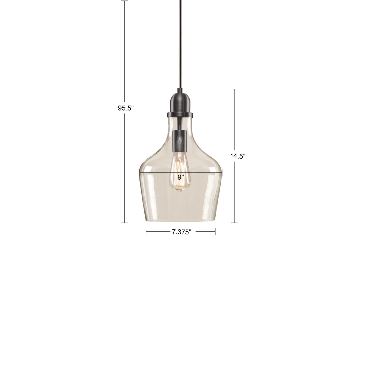 INK+IVY Auburn Bell Shaped Hanging Glass Pendant Light