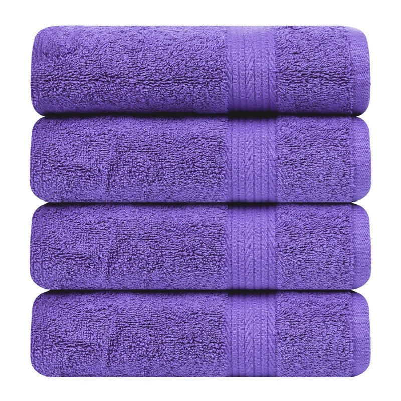 Hand Towels for Bathroom Cotton 600 GSM 18X28 Inch by Ample Decor - 4 Pcs