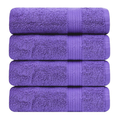 Hand Towels for Bathroom Cotton 600 GSM 18X28 Inch by Ample Decor - 4 Pcs