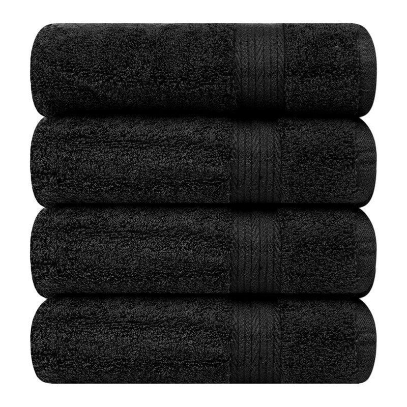 Hand Towels for Bathroom Cotton 600 GSM 18X28 Inch by Ample Decor - 4 Pcs