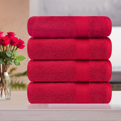 Hand Towels for Bathroom Cotton 600 GSM 18X28 Inch by Ample Decor - 4 Pcs