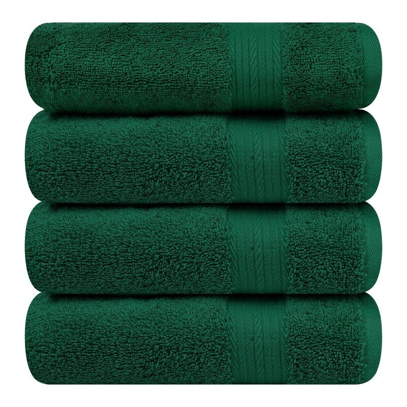 Hand Towels for Bathroom Cotton 600 GSM 18X28 Inch by Ample Decor - 4 Pcs