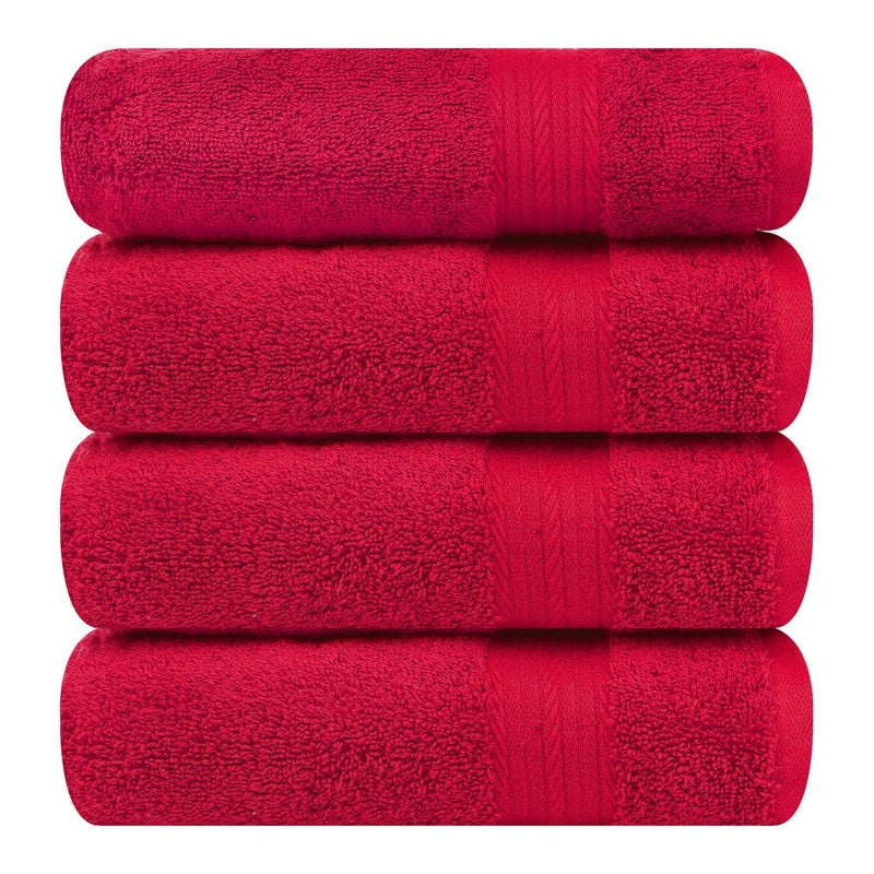 Hand Towels for Bathroom Cotton 600 GSM 18X28 Inch by Ample Decor - 4 Pcs