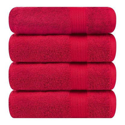 Hand Towels for Bathroom Cotton 600 GSM 18X28 Inch by Ample Decor - 4 Pcs