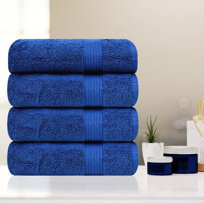 Hand Towels for Bathroom Cotton 600 GSM 18X28 Inch by Ample Decor - 4 Pcs