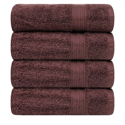 Hand Towels for Bathroom Cotton 600 GSM 18X28 Inch by Ample Decor - 4 Pcs