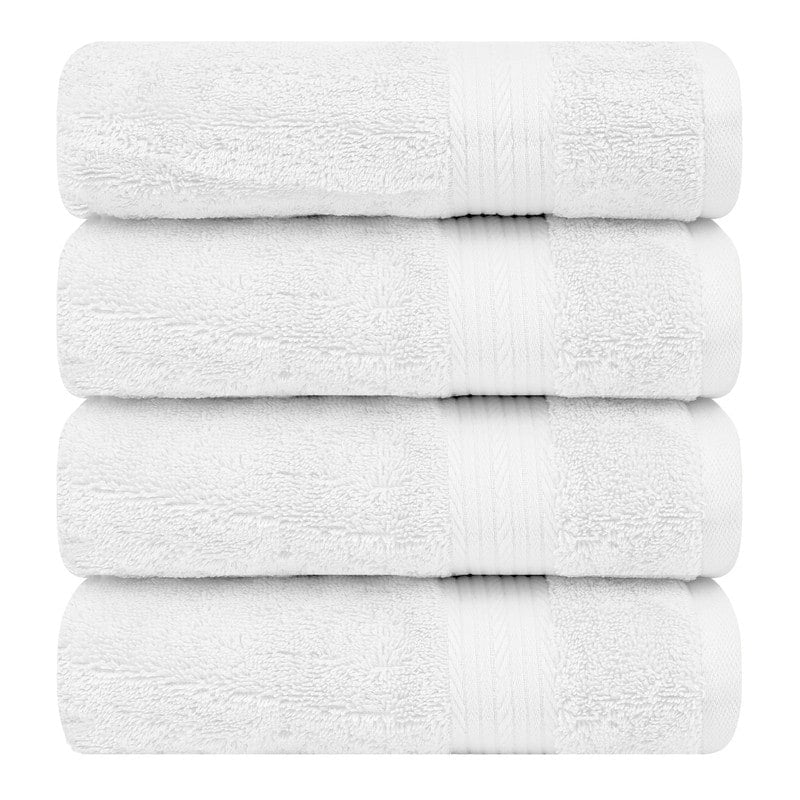 Hand Towels for Bathroom Cotton 600 GSM 18X28 Inch by Ample Decor - 4 Pcs