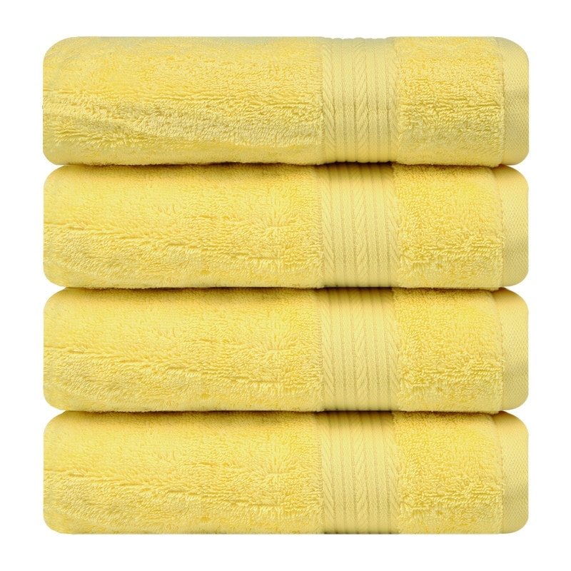 Hand Towels for Bathroom Cotton 600 GSM 18X28 Inch by Ample Decor - 4 Pcs