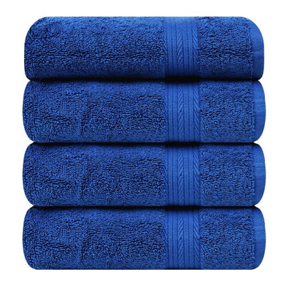 Hand Towels for Bathroom Cotton 600 GSM 18X28 Inch by Ample Decor - 4 Pcs