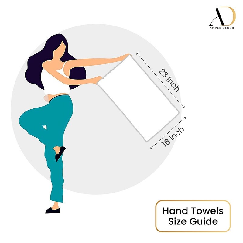 Hand Towels for Kitchen Quick Drying 16 x 28 Inch by Ample Decor - 2 Pcs